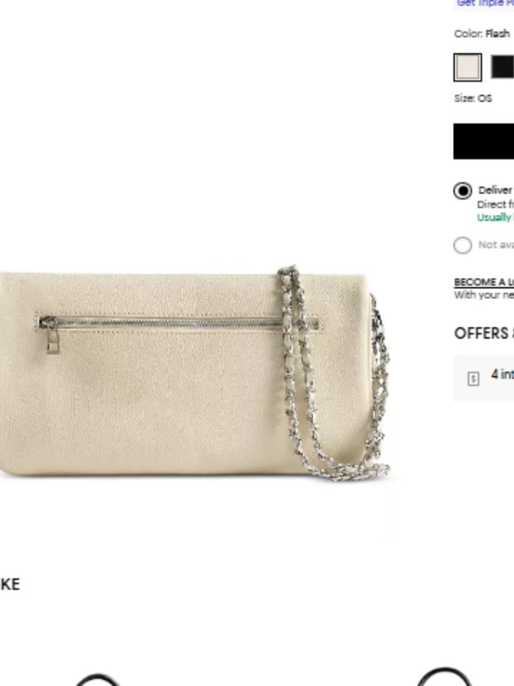 Zadig & Voltaire Rock Leather Shoulder Bag - Color Flash(Cream/Ivory) - Picture 3 of 16